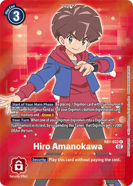 Digimon Card Game Sammelkarte RB1-032 Hiro Amanokawa alternatives Artwork 1