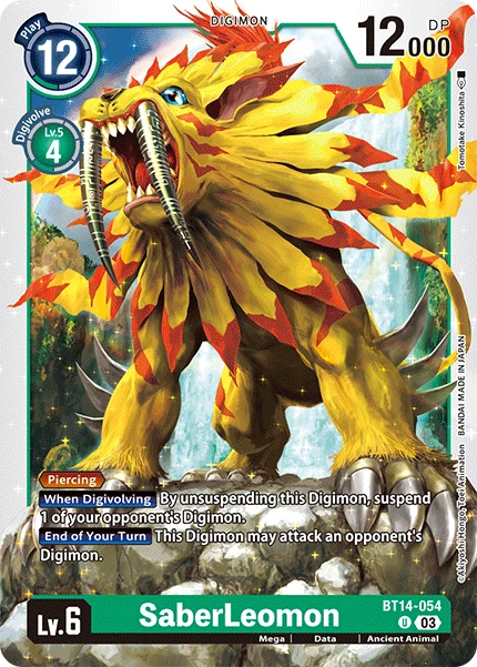 Digimon Card Game Sammelkarte BT14-054 SaberLeomon