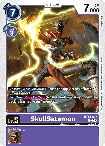 Digimon Card Game Sammelkarte BT14-077 SkullSatamon