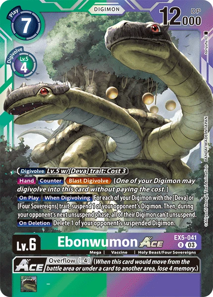 Digimon Card Game Sammelkarte EX5-041 Ebonwumon ACE