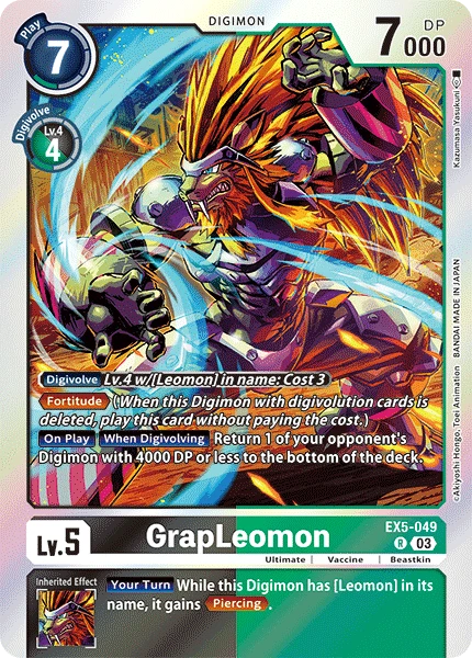Digimon Card Game Sammelkarte EX5-049 GrapLeomon