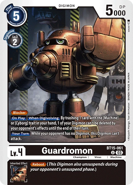 Digimon Card Game Sammelkarte BT15-061 Guardromon