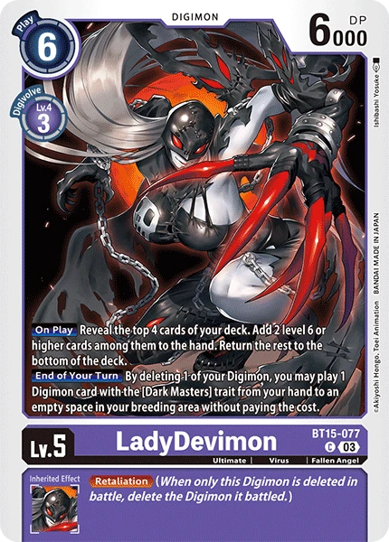 Digimon Card Game Sammelkarte BT15-077 LadyDevimon