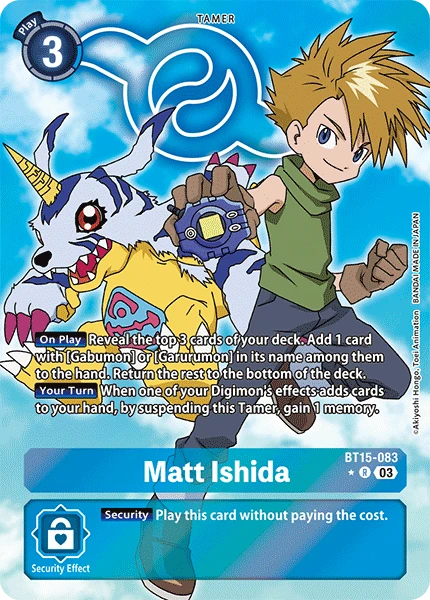 Digimon Card Game Sammelkarte BT15-083 Matt Ishida alternatives Artwork 1