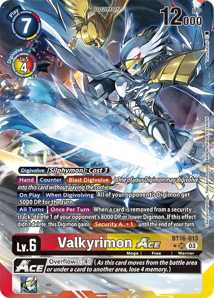 Digimon Card Game Sammelkarte BT16-013 Valkyrimon ACE alternatives Artwork 1