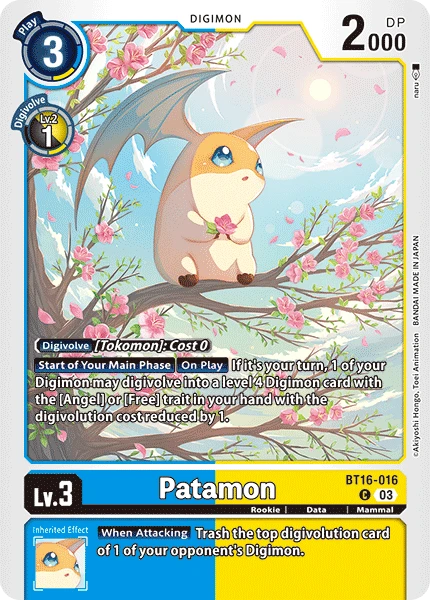 Digimon Card Game Sammelkarte BT16-016 Patamon