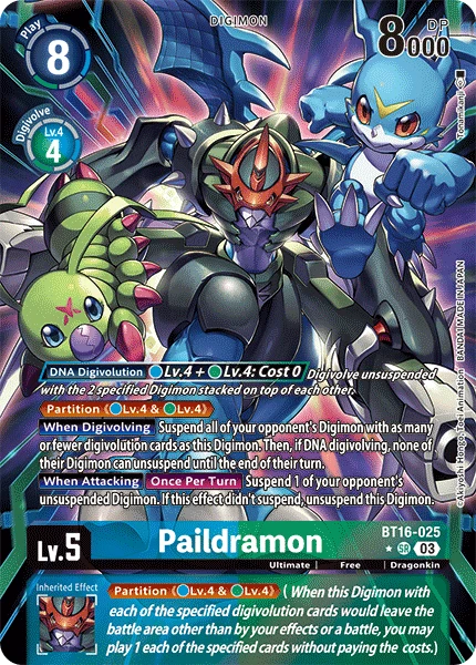 Digimon Card Game Sammelkarte BT16-025 Paildramon alternatives Artwork 1