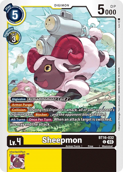 Digimon Card Game Sammelkarte BT16-032 Sheepmon