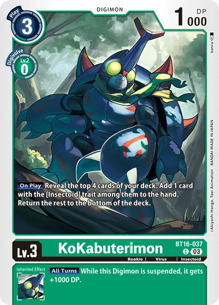 Digimon Card Game Sammelkarte BT16-037 KoKabuterimon