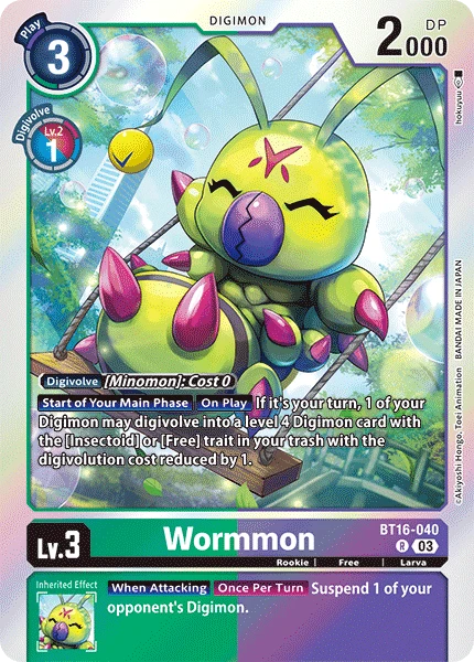 Digimon Card Game Sammelkarte BT16-040 Wormmon