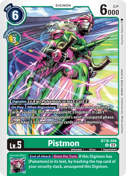 Digimon Card Game Sammelkarte BT16-044 Pistmon
