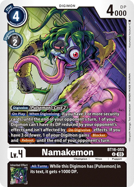 Digimon Card Game Sammelkarte BT16-055 Namakemon