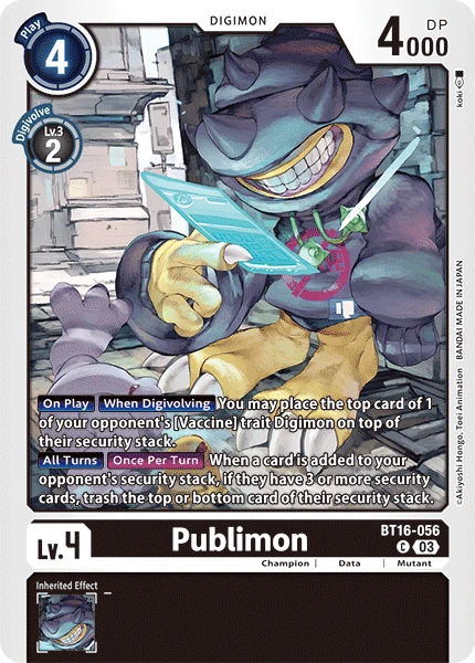 Digimon Card Game Sammelkarte BT16-056 Publimon
