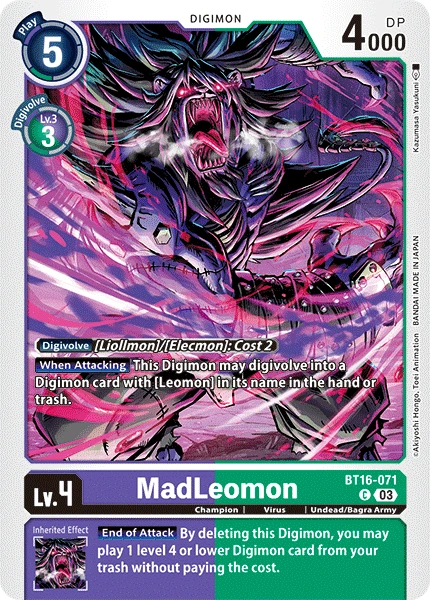 Digimon Card Game Sammelkarte BT16-071 MadLeomon