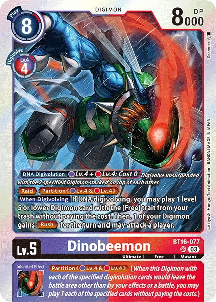 Digimon Card Game Sammelkarte BT16-077 Dinobeemon
