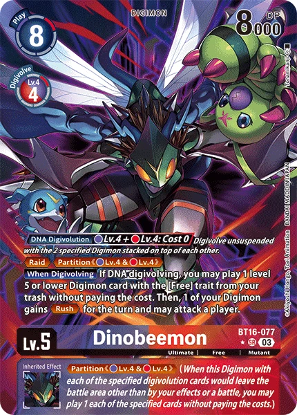 Digimon Card Game Sammelkarte BT16-077 Dinobeemon alternatives Artwork 1