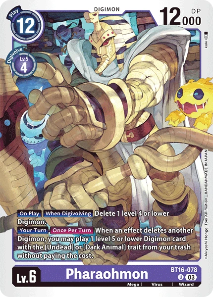 Digimon Card Game Sammelkarte BT16-078 Pharaohmon