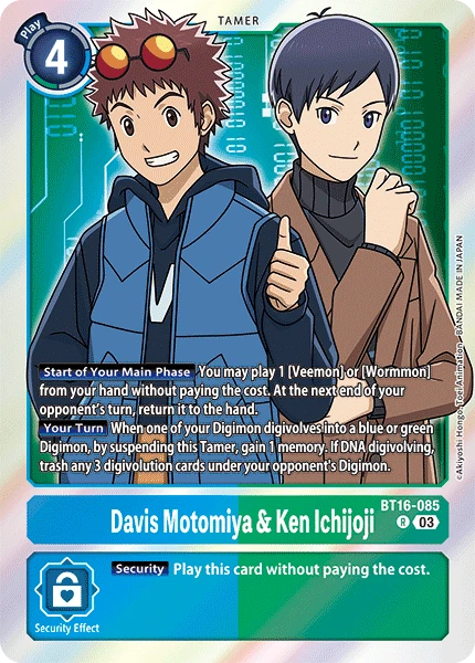 Digimon Card Game Sammelkarte BT16-085 Davis Motomiya & Ken Ichijoji