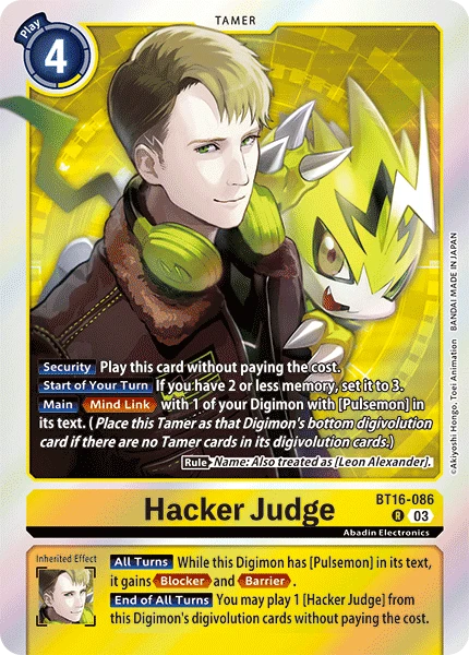 Digimon Card Game Sammelkarte BT16-086 Hacker Judge