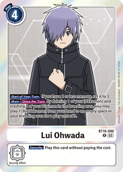 Digimon Card Game Sammelkarte BT16-090 Lui Ohwada