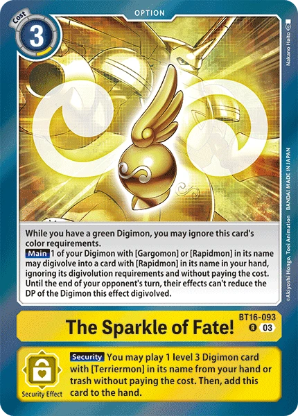 Digimon Card Game Sammelkarte BT16-093 The Sparkle of Fate!