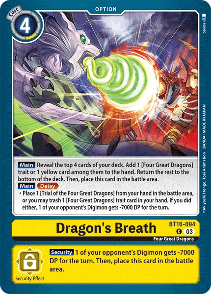 Digimon Card Game Sammelkarte BT16-094 Dragon's Breath