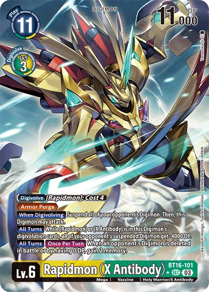 Digimon Card Game Sammelkarte BT16-101 Rapidmon (X Antibody) alternatives Artwork 1