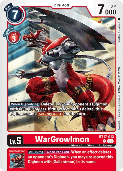 Digimon Card Game Sammelkarte BT17-013 WarGrowlmon