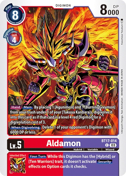 Digimon Card Game Sammelkarte BT17-014 Aldamon