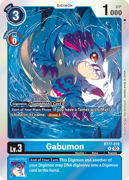 Digimon Card Game Sammelkarte BT17-019 Gabumon