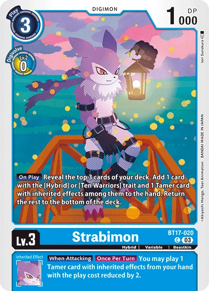 Digimon Card Game Sammelkarte BT17-020 Strabimon