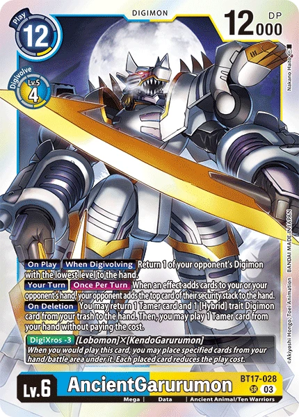 Digimon Card Game Sammelkarte BT17-028 AncientGarurumon