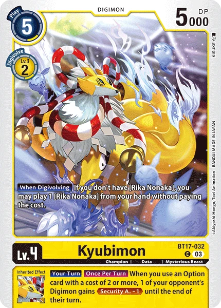 Digimon Card Game Sammelkarte BT17-032 Kyubimon