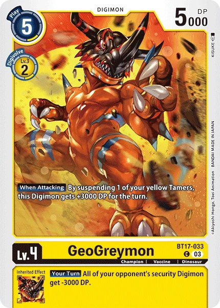 Digimon Card Game Sammelkarte BT17-033 GeoGreymon