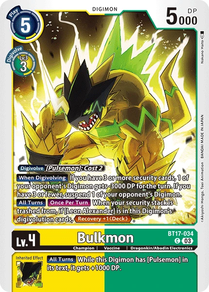 Digimon Card Game Sammelkarte BT17-034 Bulkmon