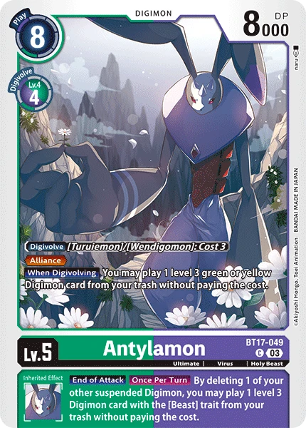 Digimon Card Game Sammelkarte BT17-049 Antylamon