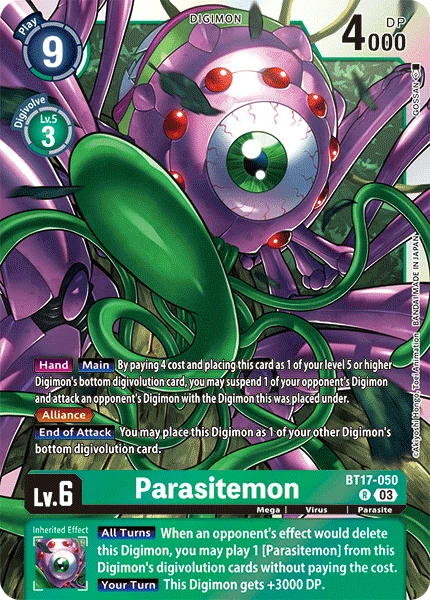 Digimon Card Game Sammelkarte BT17-050 Parasitemon