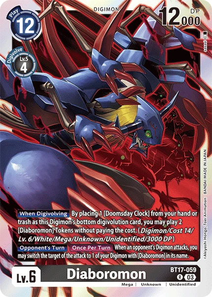 Digimon Card Game Sammelkarte BT17-059 Diaboromon