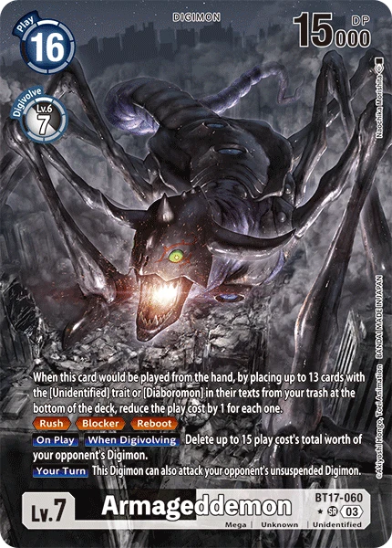 Digimon Card Game Sammelkarte BT17-060 Armageddemon alternatives Artwork 1