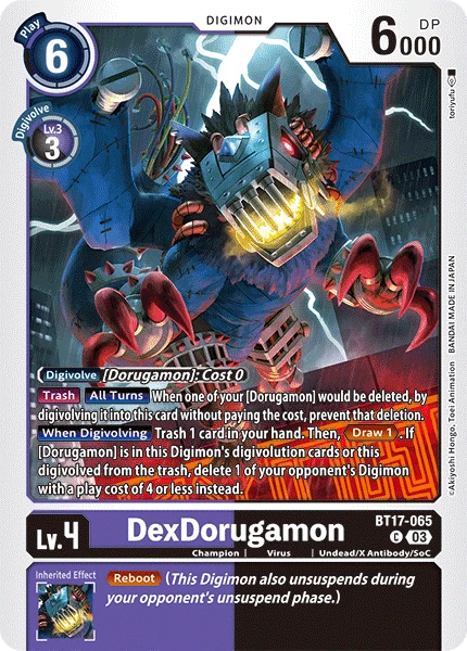 Digimon Card Game Sammelkarte BT17-065 DexDorugamon