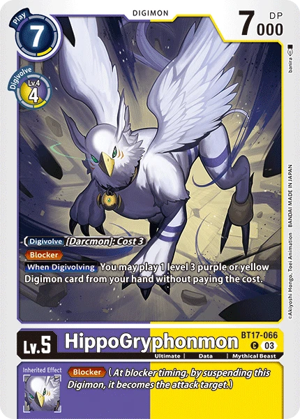 Digimon Card Game Sammelkarte BT17-066 HippoGryphonmon