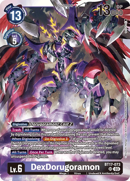 Digimon Card Game Sammelkarte BT17-073 DexDorugoramon