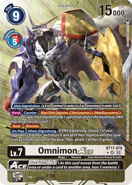 Digimon Card Game Sammelkarte BT17-078 Omnimon ACE alternatives Artwork 1