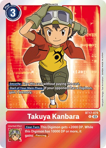 Digimon Card Game Sammelkarte BT17-079 Takuya Kanbara