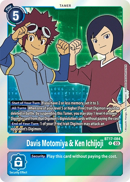 Digimon Card Game Sammelkarte BT17-084 Davis Motomiya & Ken Ichijoji