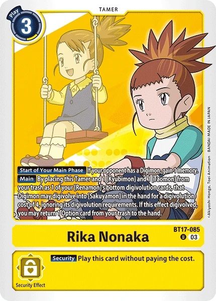 Digimon Card Game Sammelkarte BT17-085 Rika Nonaka