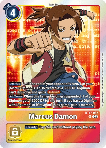 Digimon Card Game Sammelkarte BT17-087 Marcus Damon