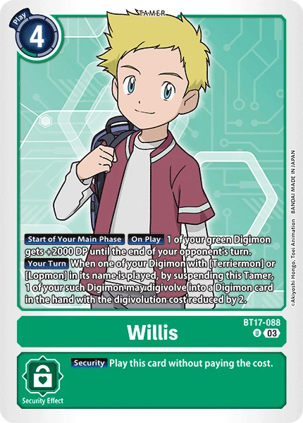 Digimon Card Game Sammelkarte BT17-088 Willis