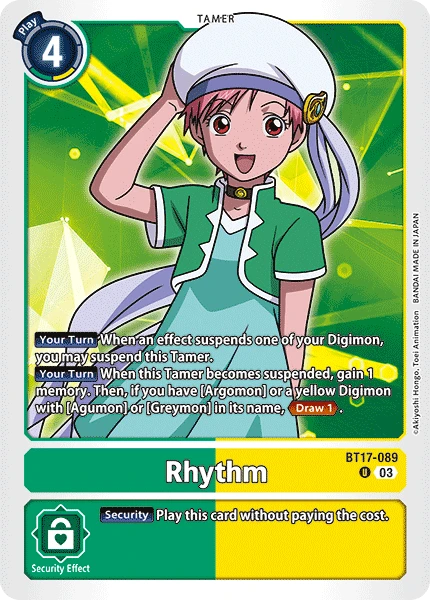 Digimon Card Game Sammelkarte BT17-089 Rhythm