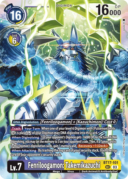 Digimon Card Game Sammelkarte BT17-101 Fenriloogamon: Takemikazuchi